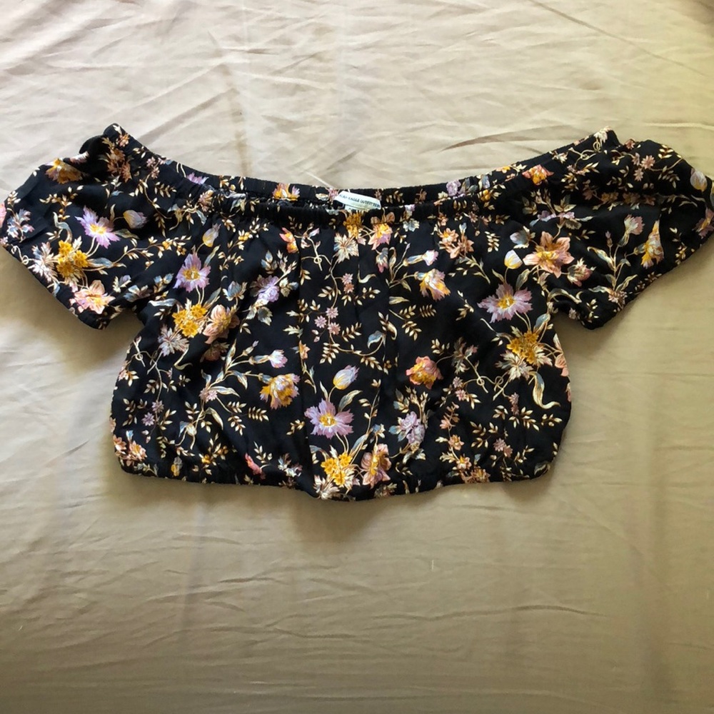 Floral off the shoulder crop top